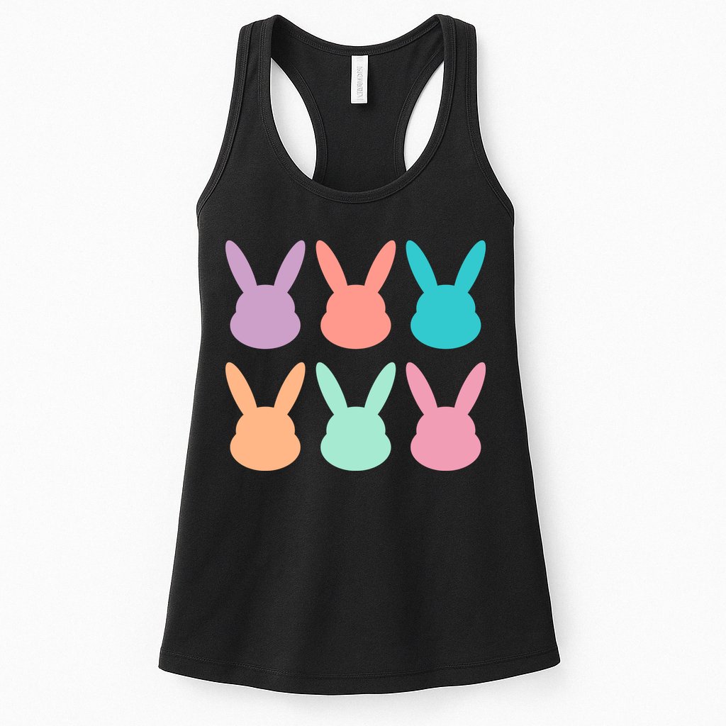 Bunny Head Easter Holiday Womens Tank Top
