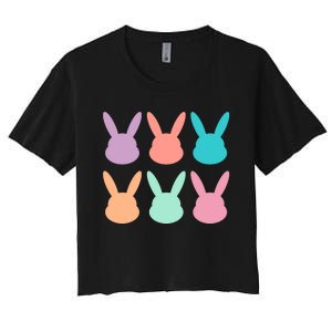 Bunny Head Easter Holiday Women's Crop Top Tee