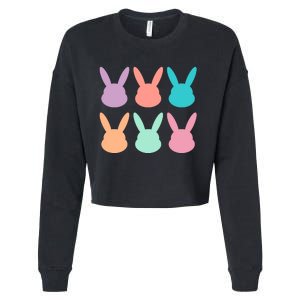 Bunny Head Easter Holiday Cropped Pullover Crew