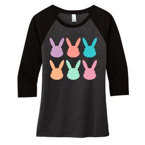 Bunny Head Easter Holiday Women's Tri-Blend 3/4-Sleeve Raglan Shirt