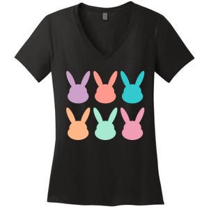 Bunny Head Easter Holiday Women's V-Neck T-Shirt