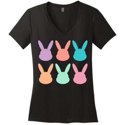 Bunny Head Easter Holiday Women's V-Neck T-Shirt