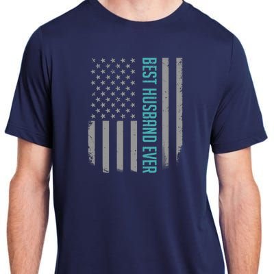 Best Husband Ever American Flag Gifts For Father's Day Adult ChromaSoft Performance T-Shirt