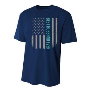 Best Husband Ever American Flag Gifts For Father's Day Youth Performance Sprint T-Shirt