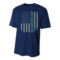 Best Husband Ever American Flag Gifts For Father's Day Youth Performance Sprint T-Shirt