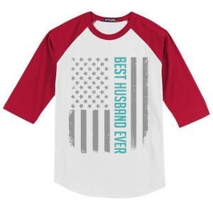 Best Husband Ever American Flag Gifts For Father's Day Kids Colorblock Raglan Jersey