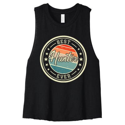 Best Hunter Ever funny saying first name Hunter Women's Racerback Cropped Tank