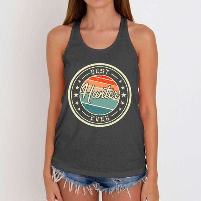 Best Hunter Ever funny saying first name Hunter Women's Knotted Racerback Tank