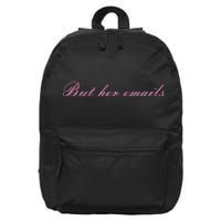 But Her Emails Pink Script Funny Hillary Clinton Meme 16 in Basic Backpack