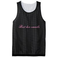 But Her Emails Pink Script Funny Hillary Clinton Meme Mesh Reversible Basketball Jersey Tank