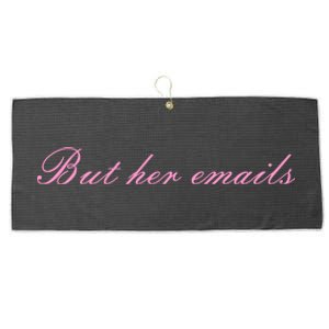 But Her Emails Pink Script Funny Hillary Clinton Meme Large Microfiber Waffle Golf Towel