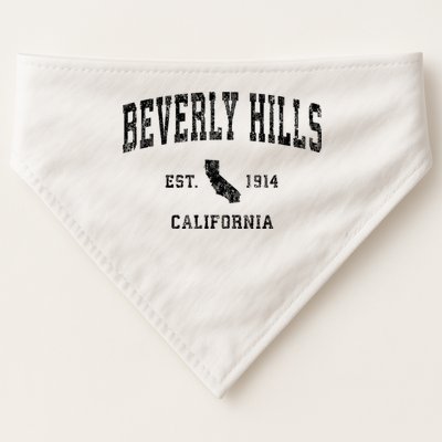 Beverly Hills Est 1914 California Ca Vintage Established Athletic Sports Design USA-Made Doggie Bandana