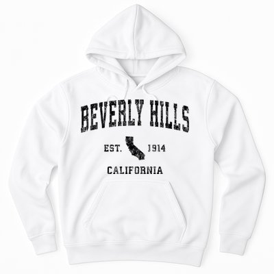 Beverly Hills Est 1914 California Ca Vintage Established Athletic Sports Design Hoodie