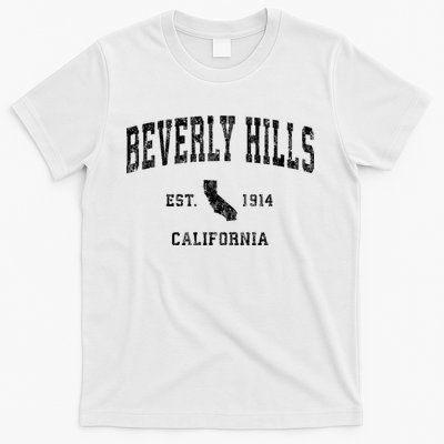 Beverly Hills Est 1914 California Ca Vintage Established Athletic Sports Design T-Shirt