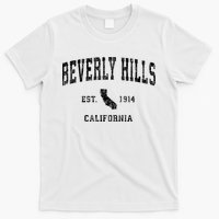 Beverly Hills Est 1914 California Ca Vintage Established Athletic Sports Design T-Shirt