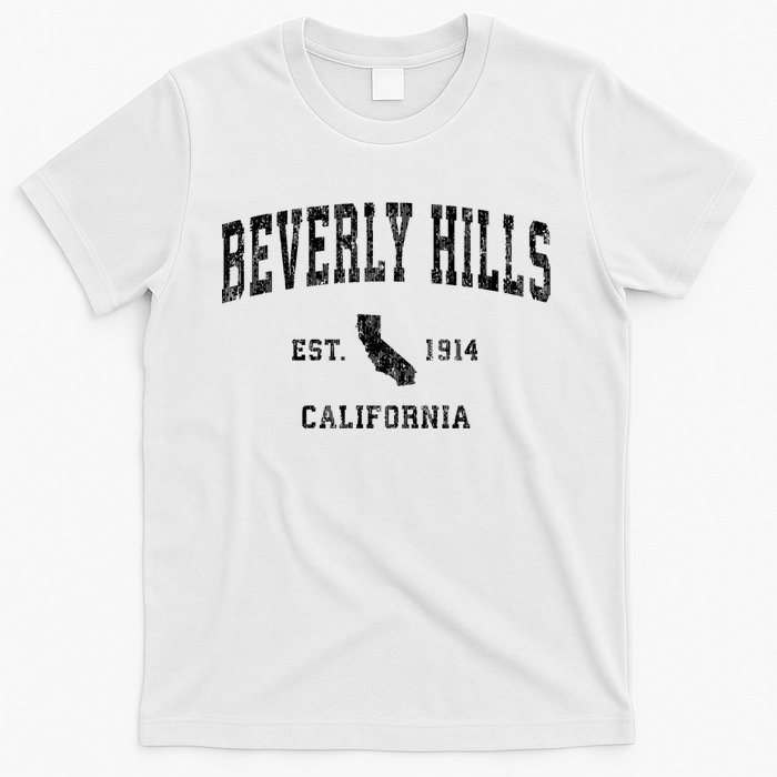 Beverly Hills Est 1914 California Ca Vintage Established Athletic Sports Design T-Shirt