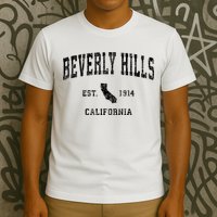 Beverly Hills Est 1914 California Ca Vintage Established Athletic Sports Design T-Shirt