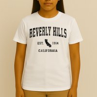 Beverly Hills Est 1914 California Ca Vintage Established Athletic Sports Design T-Shirt