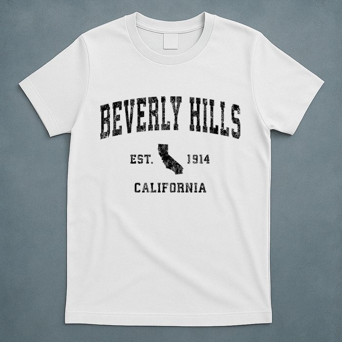 Beverly Hills Est 1914 California Ca Vintage Established Athletic Sports Design T-Shirt