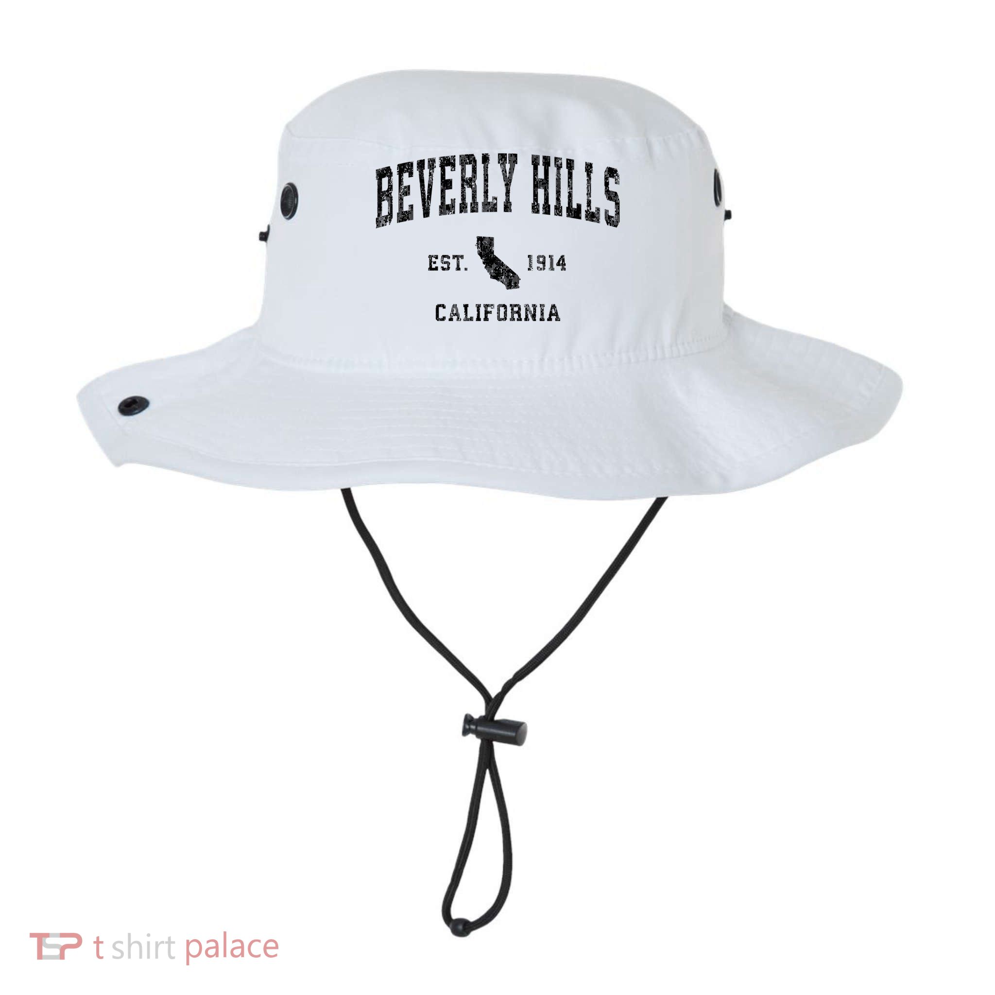 Beverly Hills Est 1914 California Ca Vintage Established Athletic Sports Design Bucket Hat
