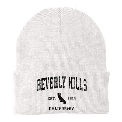 Beverly Hills Est 1914 California Ca Vintage Established Athletic Sports Design Beanie