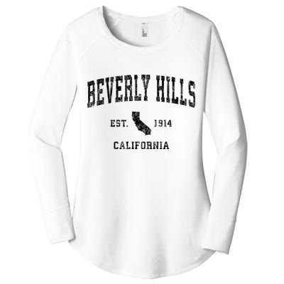 Beverly Hills Est 1914 California Ca Vintage Established Athletic Sports Design Women's Perfect Tri Tunic Long Sleeve Shirt