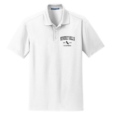 Beverly Hills Est 1914 California Ca Vintage Established Athletic Sports Design Dry Zone Grid Polo