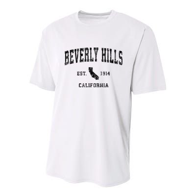 Beverly Hills Est 1914 California Ca Vintage Established Athletic Sports Design Youth Performance Sprint T-Shirt