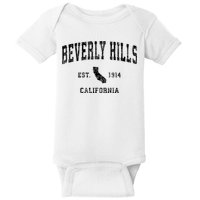 Beverly Hills Est 1914 California Ca Vintage Established Athletic Sports Design Baby Bodysuit