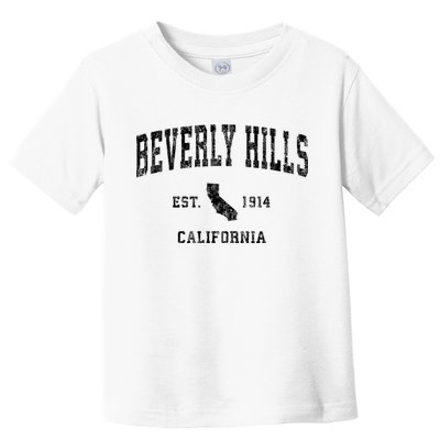 Beverly Hills Est 1914 California Ca Vintage Established Athletic Sports Design Toddler T-Shirt