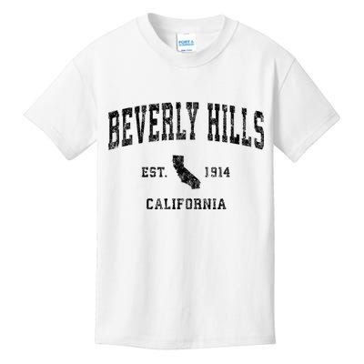 Beverly Hills Est 1914 California Ca Vintage Established Athletic Sports Design Kids T-Shirt