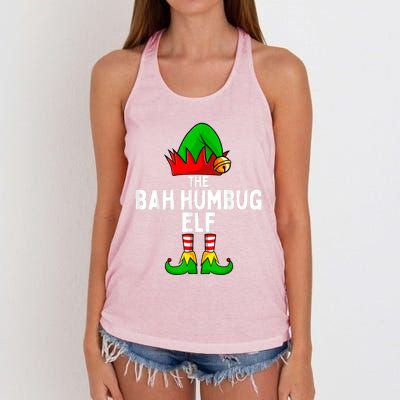 Bah Humbug Elf Matching Family Christmas Women's Knotted Racerback Tank