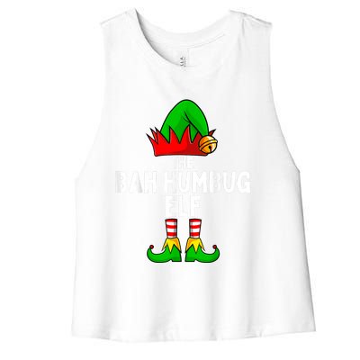 Bah Humbug Elf Matching Family Christmas Women's Racerback Cropped Tank