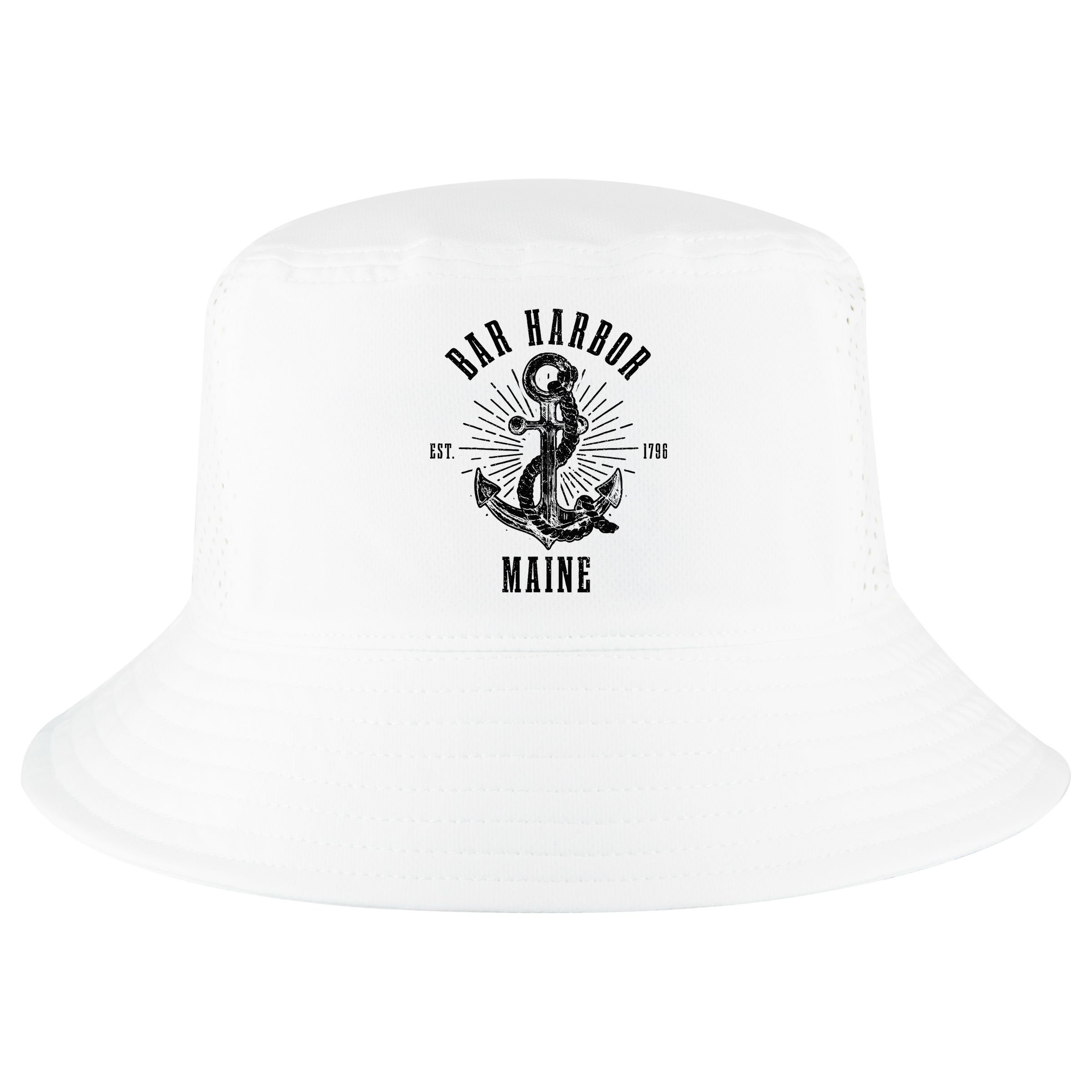 Bar Harbor Est. 1796 Maine Anchor Vintage Nautical Gift Cool Comfort Performance Bucket Hat