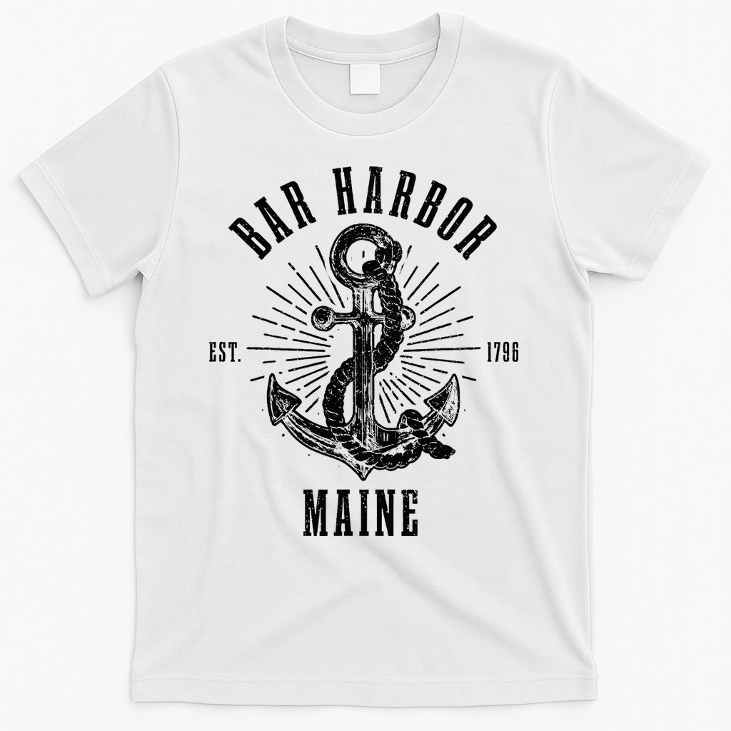 Bar Harbor Est. 1796 Maine Anchor Vintage Nautical Gift T-Shirt