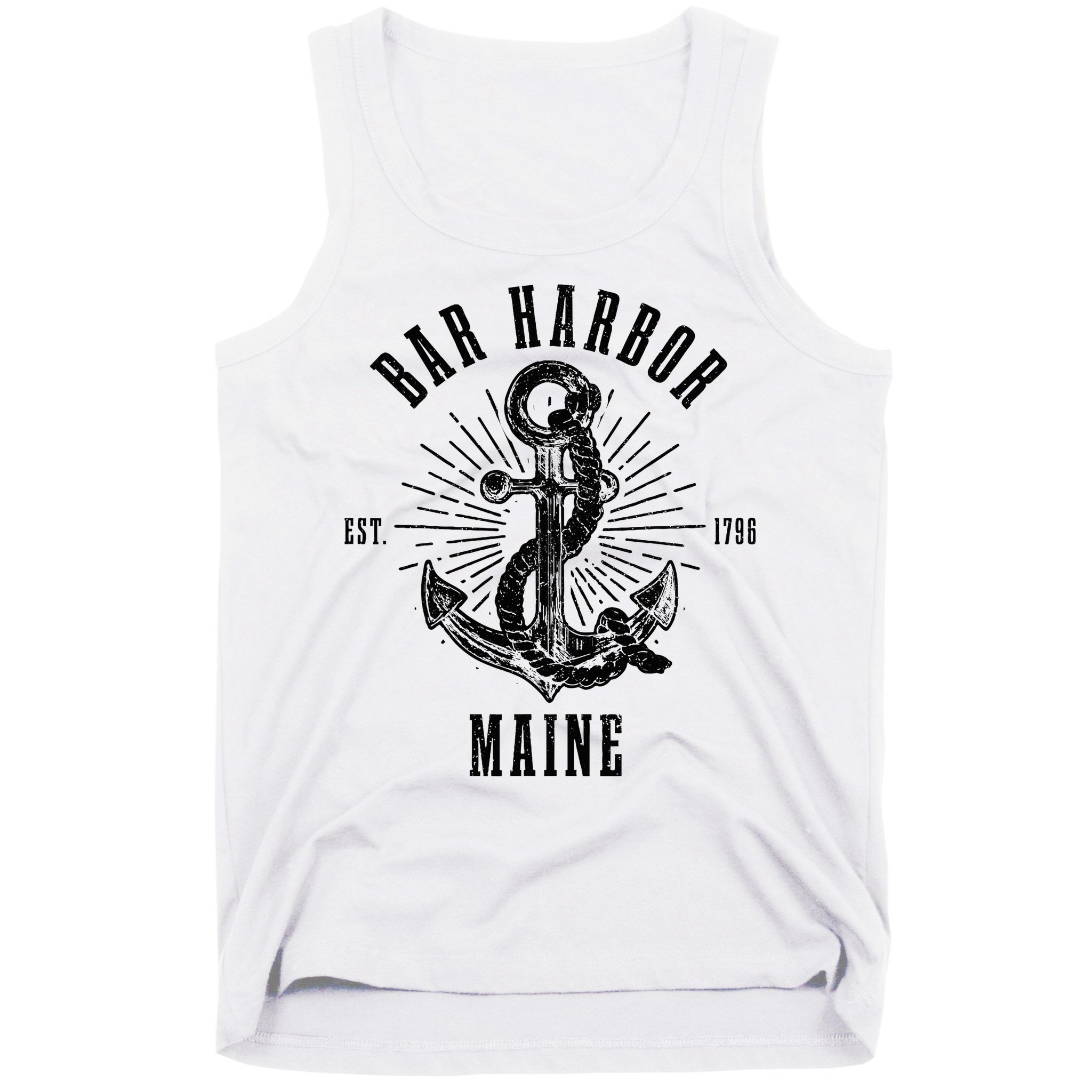 Bar Harbor Est. 1796 Maine Anchor Vintage Nautical Gift Tank Top