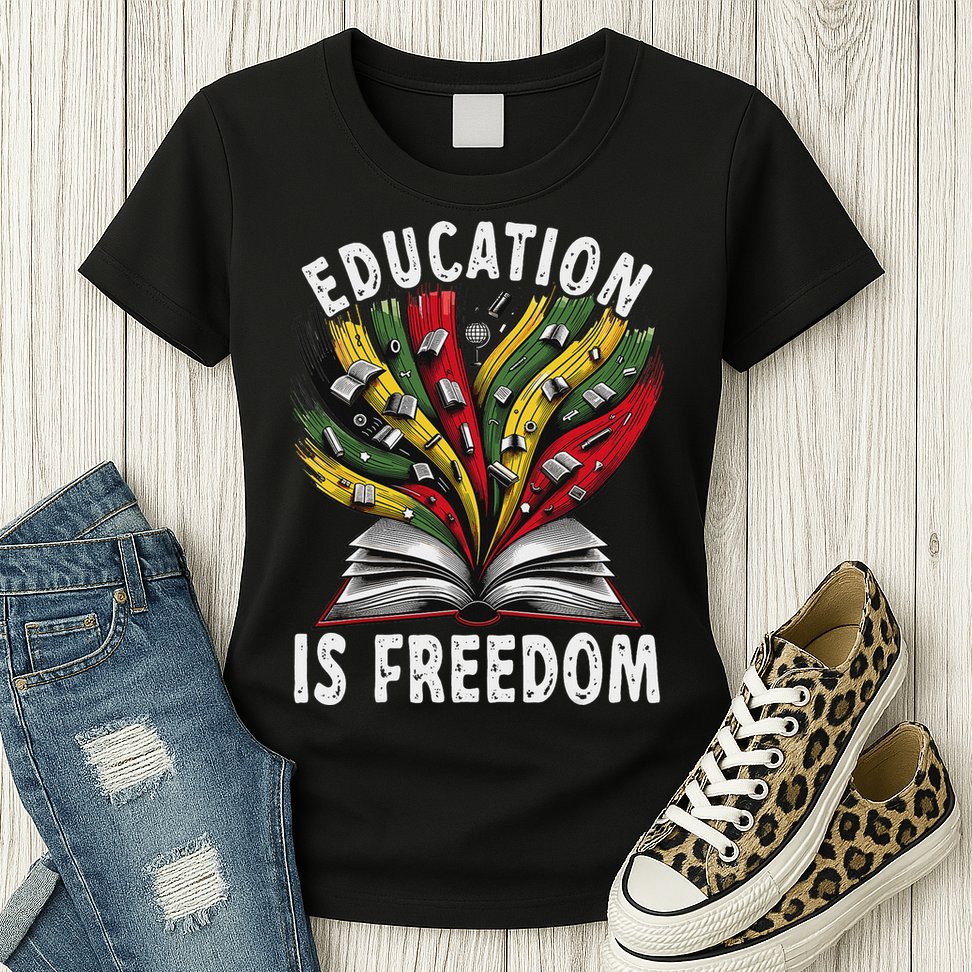 Black History Education Is Freedom Books Black History Womens T-Shirt