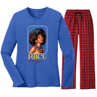 Big Hbcu Energy Historically Black College University Gift Women's Long Sleeve Flannel Pajama Set 