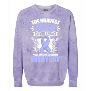 Bravest Hero Esophagus Cancer Esophageal Cancer Awareness Cute Gift Colorblast Crewneck Sweatshirt