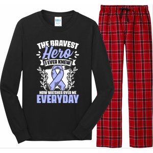 Bravest Hero Esophagus Cancer Esophageal Cancer Awareness Cute Gift Long Sleeve Pajama Set