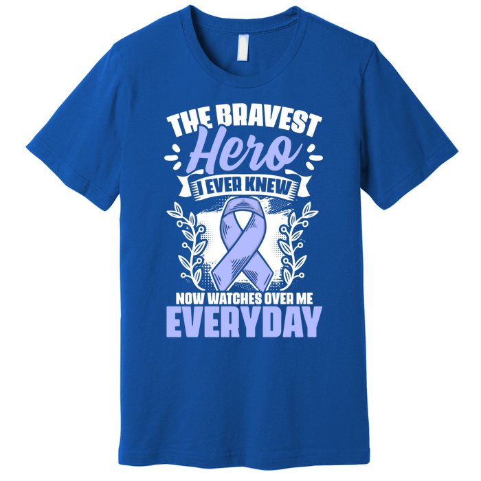 Bravest Hero Esophagus Cancer Esophageal Cancer Awareness Cute Gift Premium T-Shirt