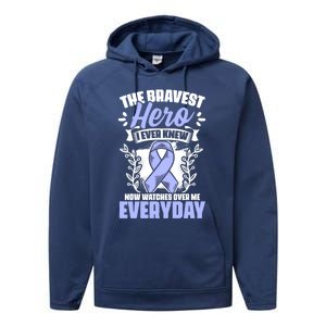 Bravest Hero Esophagus Cancer Esophageal Cancer Awareness Cute Gift Performance Fleece Hoodie