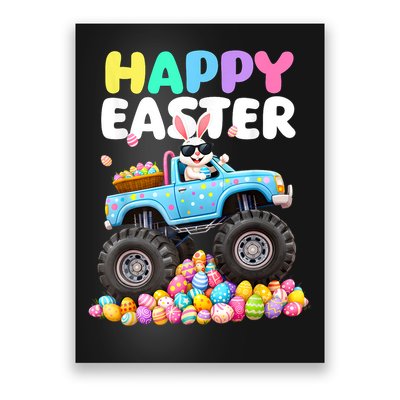Boy.s Happy Easter Monster Truck Easter Eggs  Poster