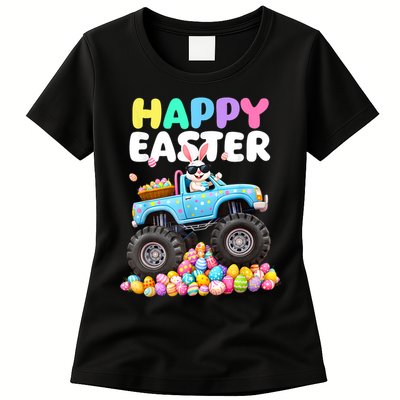 Boy.s Happy Easter Monster Truck Easter Eggs  Womens T-Shirt