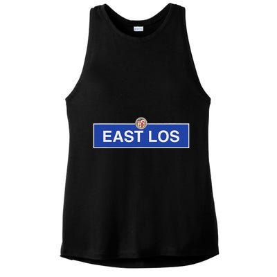 Boyle Heights East La Los Angeles City Terrace Retro Vintage Ladies PosiCharge Tri-Blend Wicking Tank