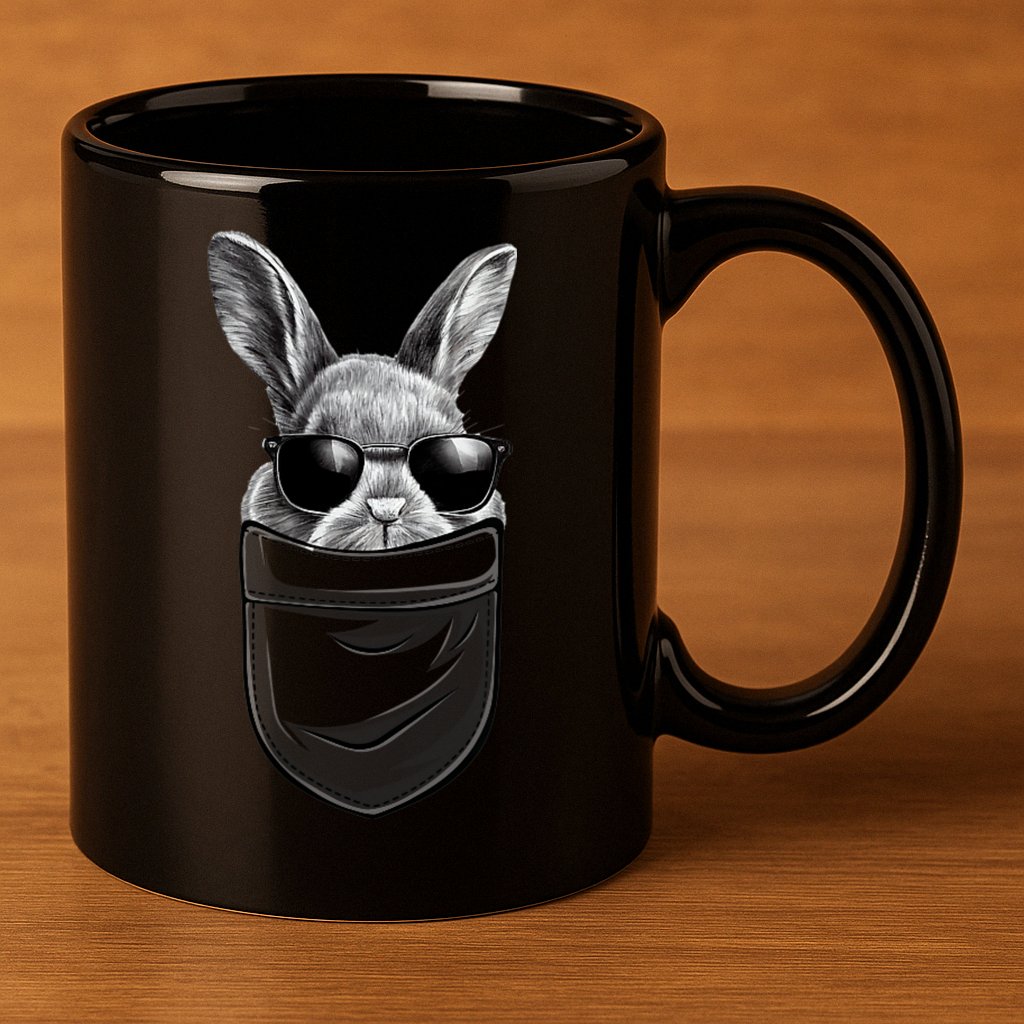Bunny Happy Easter Shirts For Bunny Pocket 11oz C Handle Ceramic Mug