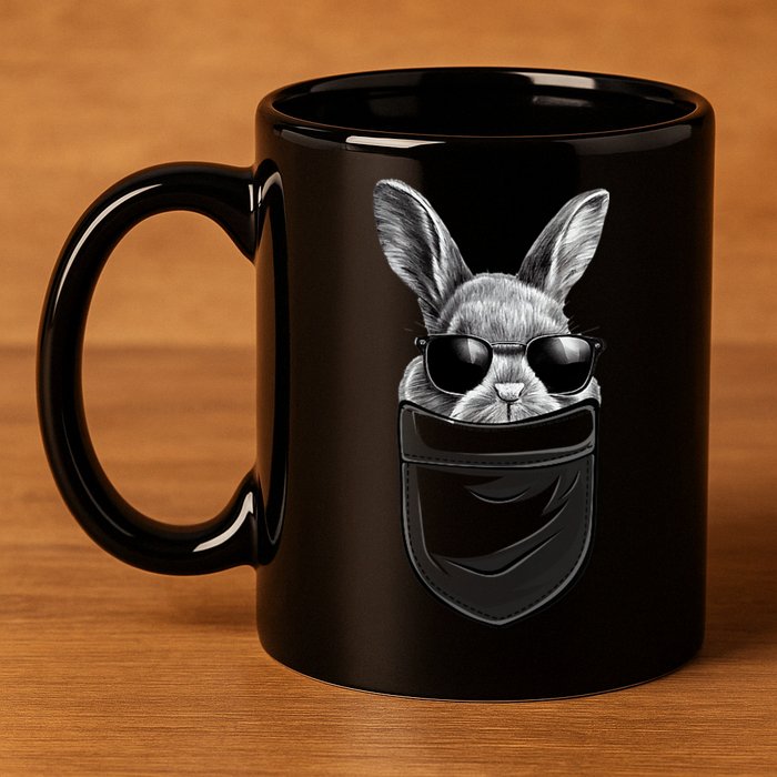 Bunny Happy Easter Shirts For Bunny Pocket 11oz C Handle Ceramic Mug