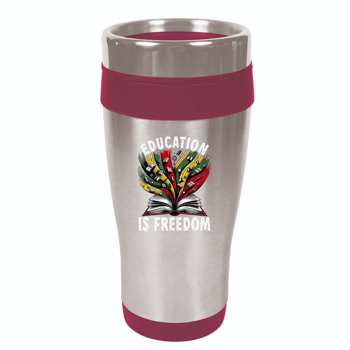 Black History Education Is Freedom Books Black History 16oz Travel Tumbler