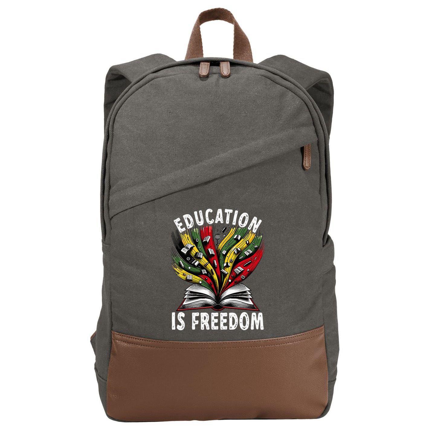 Black History Education Is Freedom Books Black History Cotton Canvas Backpack
