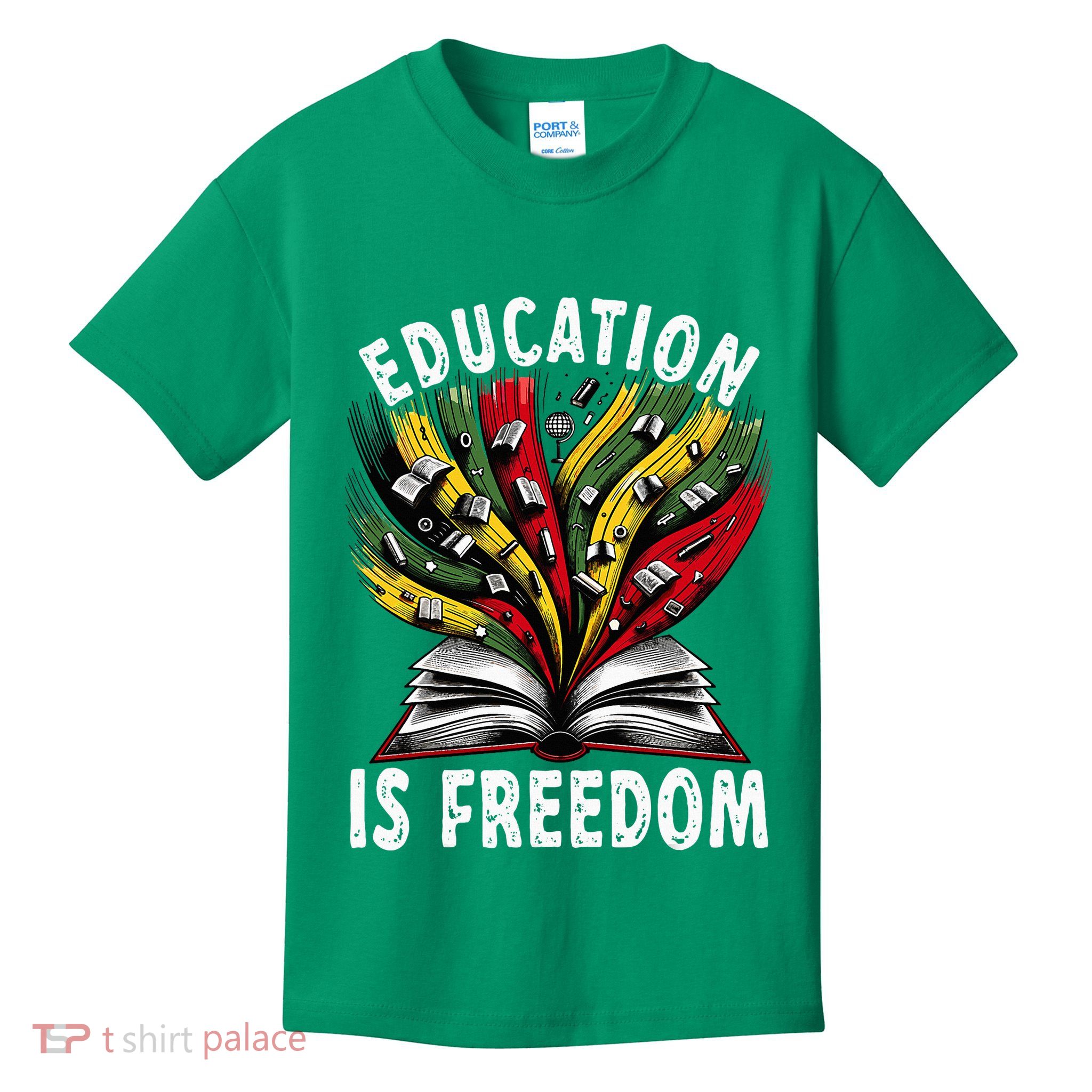Black History Education Is Freedom Books Black History Kids T-Shirt